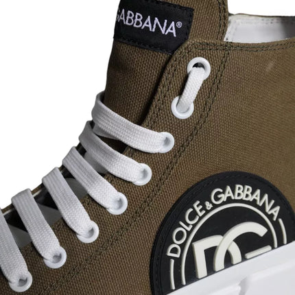 Army Green Canvas Logo Sneakers Boots Shoes