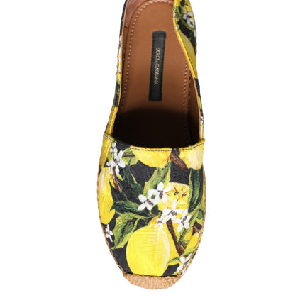 Multicolor Lemon Slip On Espadrilles Shoes