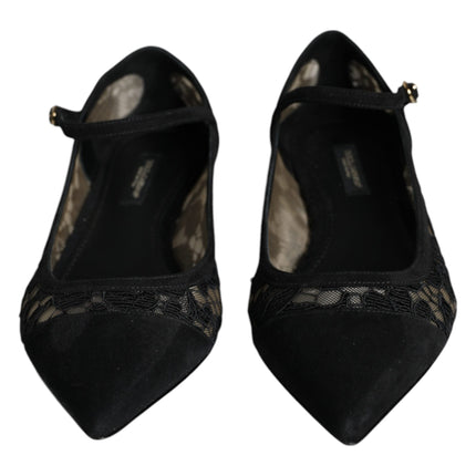 Black Taormina Lace Bellucci Flats Shoes