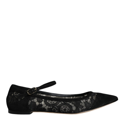 Black Taormina Lace Bellucci Flats Shoes