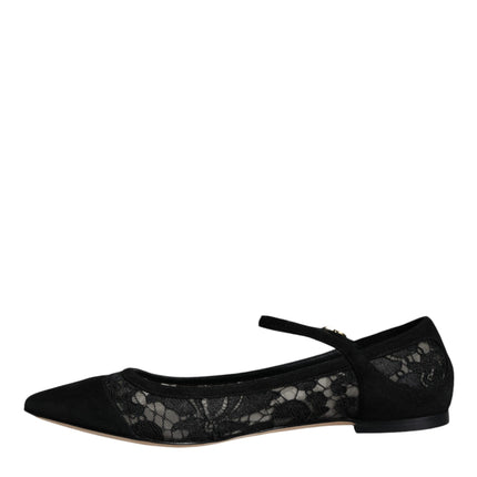 Black Taormina Lace Bellucci Flats Shoes