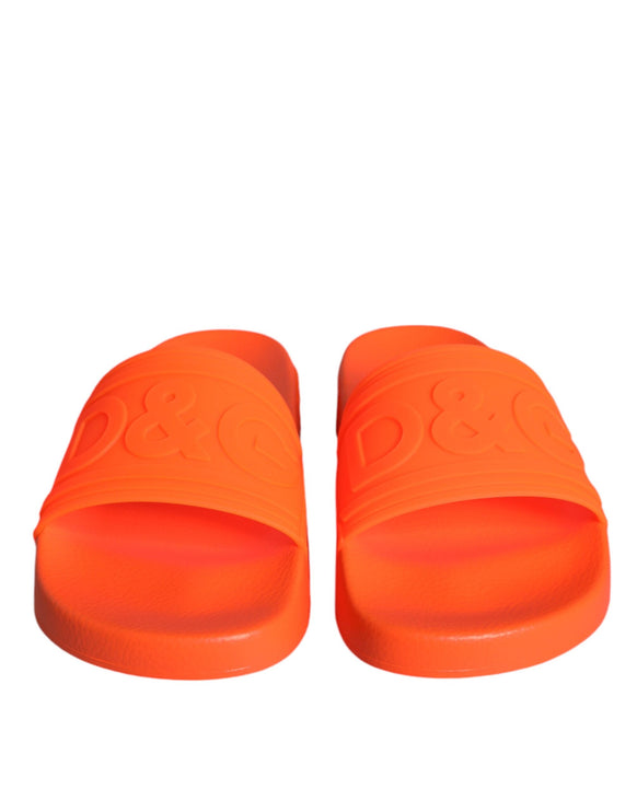 Orange Rubber Slides Sandals Beachwear Shoes