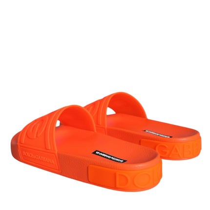 Orange Rubber Slides Sandals Beachwear Shoes