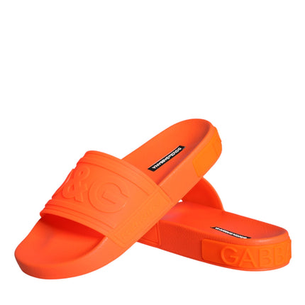 Orange Rubber Slides Sandals Beachwear Shoes