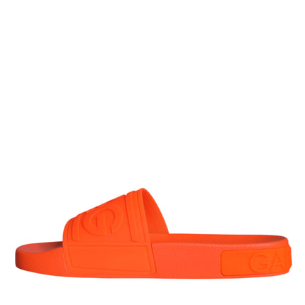 Orange Rubber Slides Sandals Beachwear Shoes