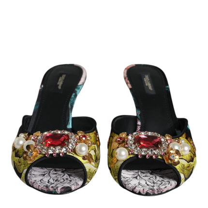 Multicolor Crystal Slip On Sandals Shoes