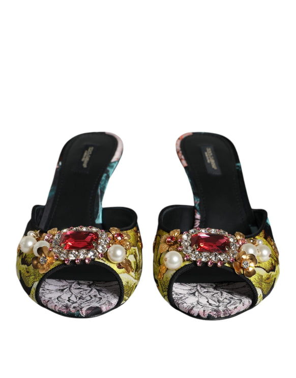 Multicolor Crystal Slip On Sandals Shoes