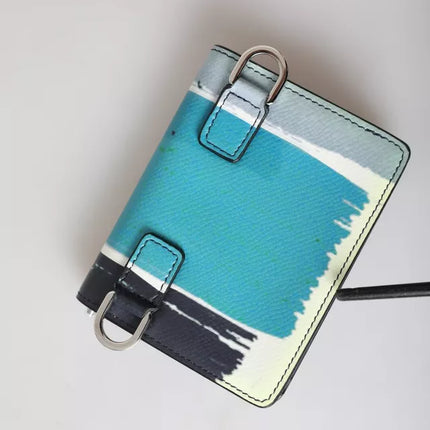 Multicolor Leather DG Logo Bifold Card Holder Wallet