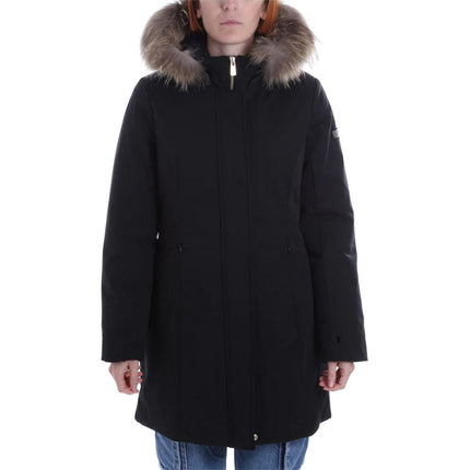 Black Nylon Women Parka