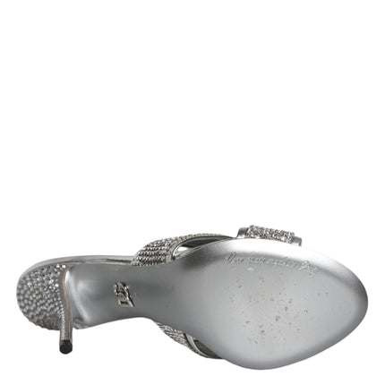 Silver Crystals Keira Heels Slides Shoes