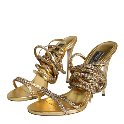 Gold Crystals Keira Heels Sandals Shoes