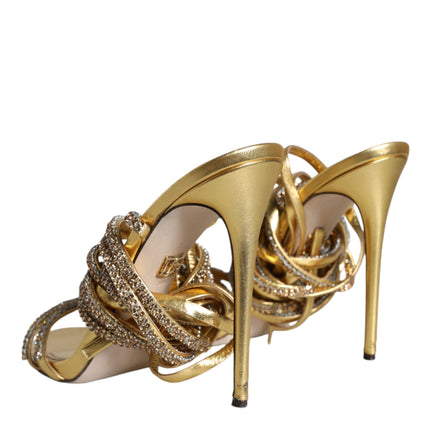 Gold Crystals Keira Heels Sandals Shoes