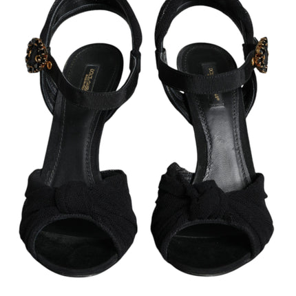 Black KEIRA Heels Ankle Strap Sandals Shoes