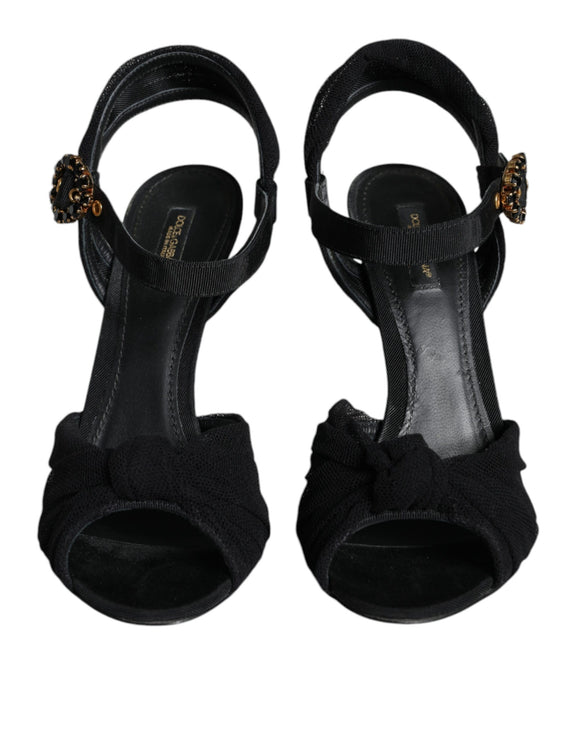 Black KEIRA Heels Ankle Strap Sandals Shoes