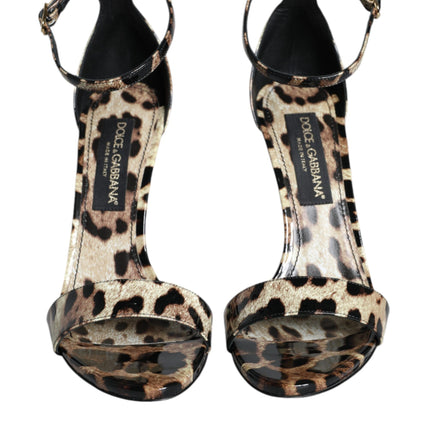 Brown Leopard KEIRA Ankle Strap Sandals Shoes