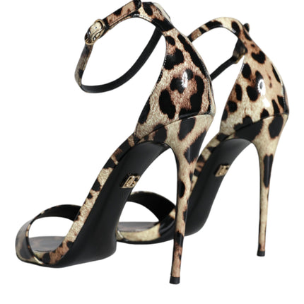 Brown Leopard KEIRA Ankle Strap Sandals Shoes