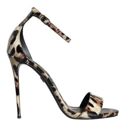 Brown Leopard KEIRA Ankle Strap Sandals Shoes