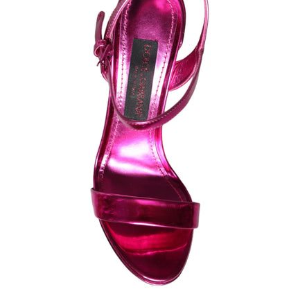 Fuchsia Leather Platform Logo Keira Sandals Shoes