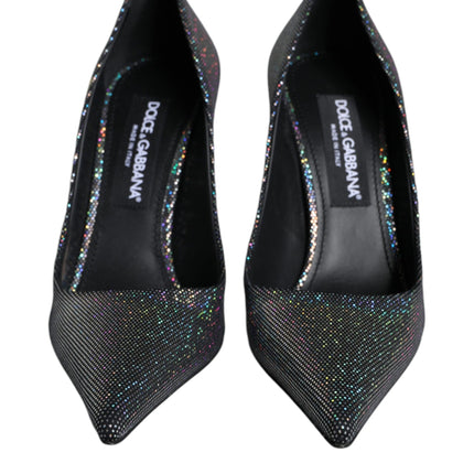 Multicolor Strass Leather Heels Pumps Shoes