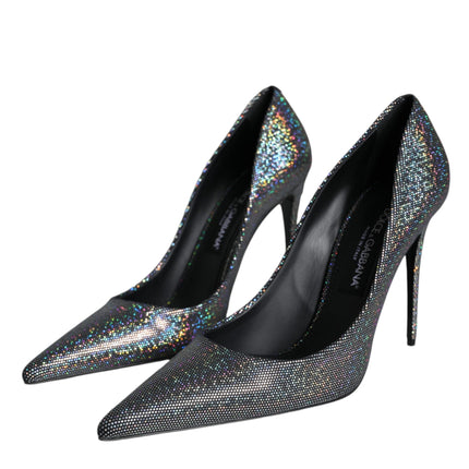 Multicolor Strass Leather Heels Pumps Shoes