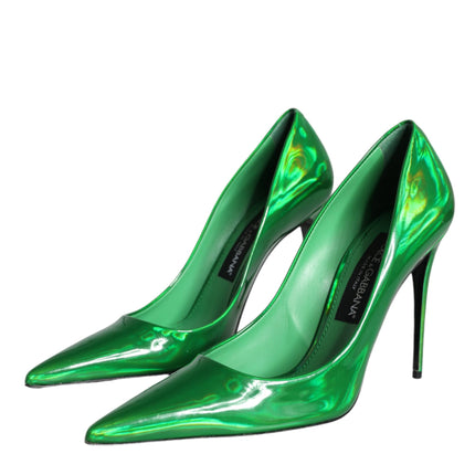 Green Patent Leather High Heels Pumps Shoes