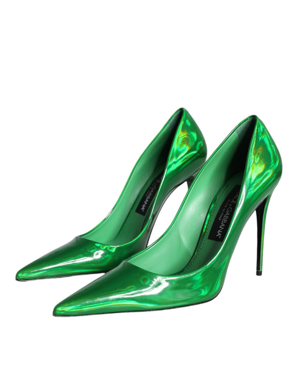 Green Patent Leather High Heels Pumps Shoes