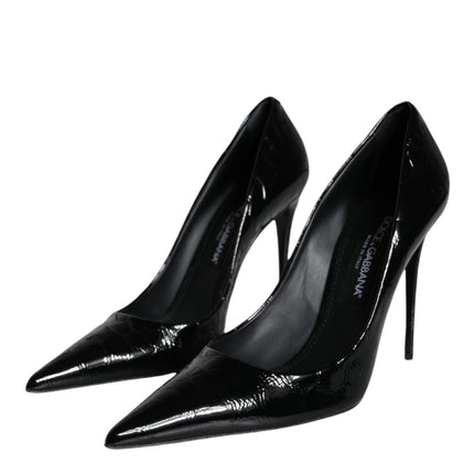 Black Patent Leather High Heels Pumps Shoes