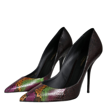 Multicolor Exotic Leather Heels Pumps Shoes