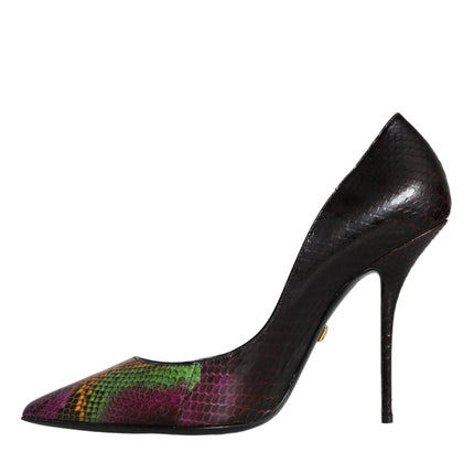 Multicolor Exotic Leather Heels Pumps Shoes