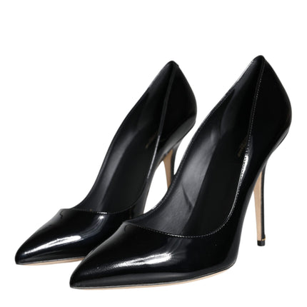 Black Patent Leather Bellucci Pumps Heels Shoes