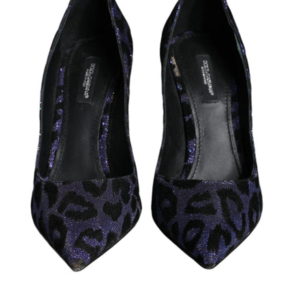 Violet Leopard Lurex High Heels Pumps Shoes