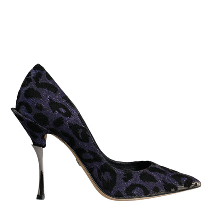 Violet Leopard Lurex High Heels Pumps Shoes