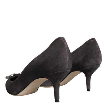 Gray Amore Suede Bellucci Heels Pumps Shoes