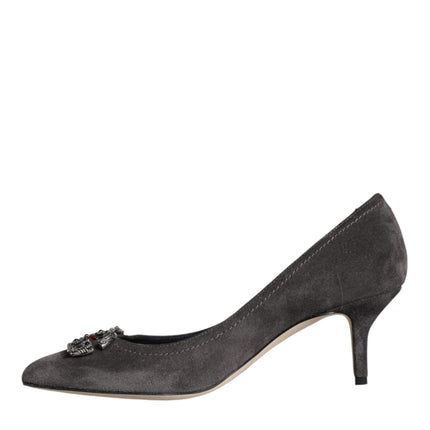 Gray Amore Suede Bellucci Heels Pumps Shoes