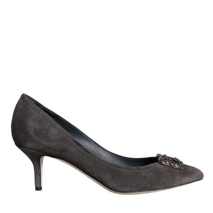 Gray Amore Suede Bellucci Heels Pumps Shoes