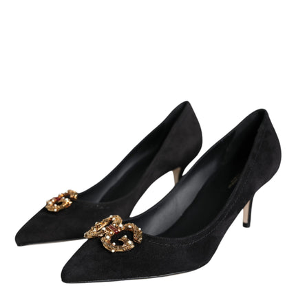 Black Amore Suede Bellucci Heels Pumps Shoes