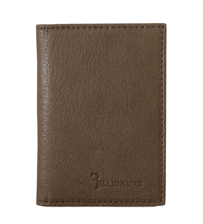 Elegante cartera de piel para hombre en marrón