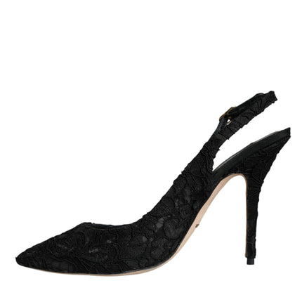 Black Taormina Lace Bellucci Slingbacks Shoes