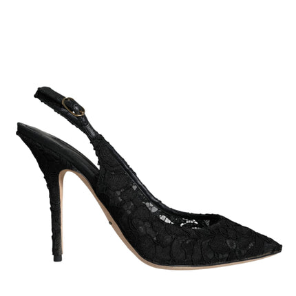 Black Taormina Lace Bellucci Slingbacks Shoes