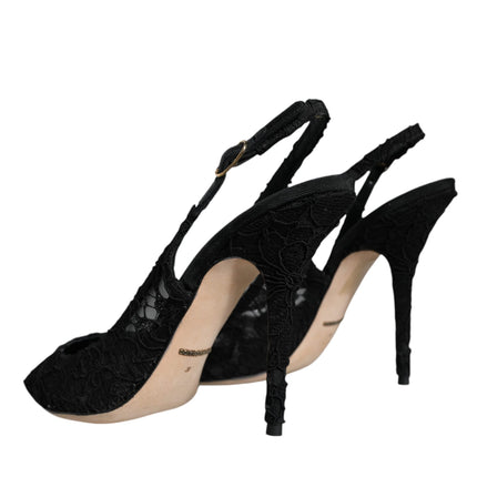 Black Taormina Lace Bellucci Slingbacks Shoes