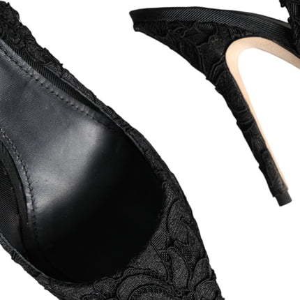 Black Taormina Lace Bellucci Slingbacks Shoes