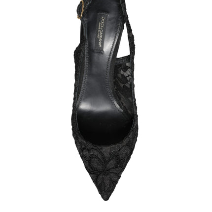 Black Taormina Lace Bellucci Slingbacks Shoes