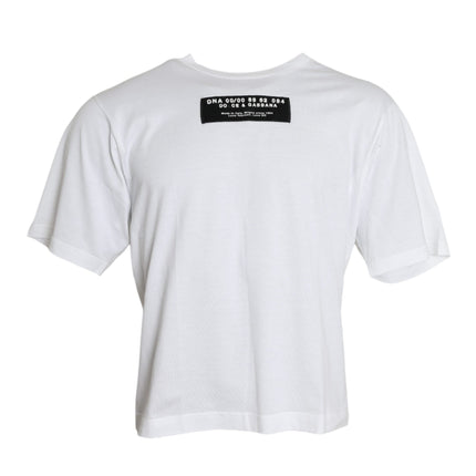 White Cotton Short Sleeve Crewneck T-shirt