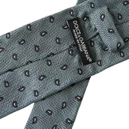 Green 100% Silk Patterned Adjustable Men Tie