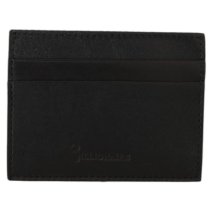 Cartera de hombre de exquisito cuero negro