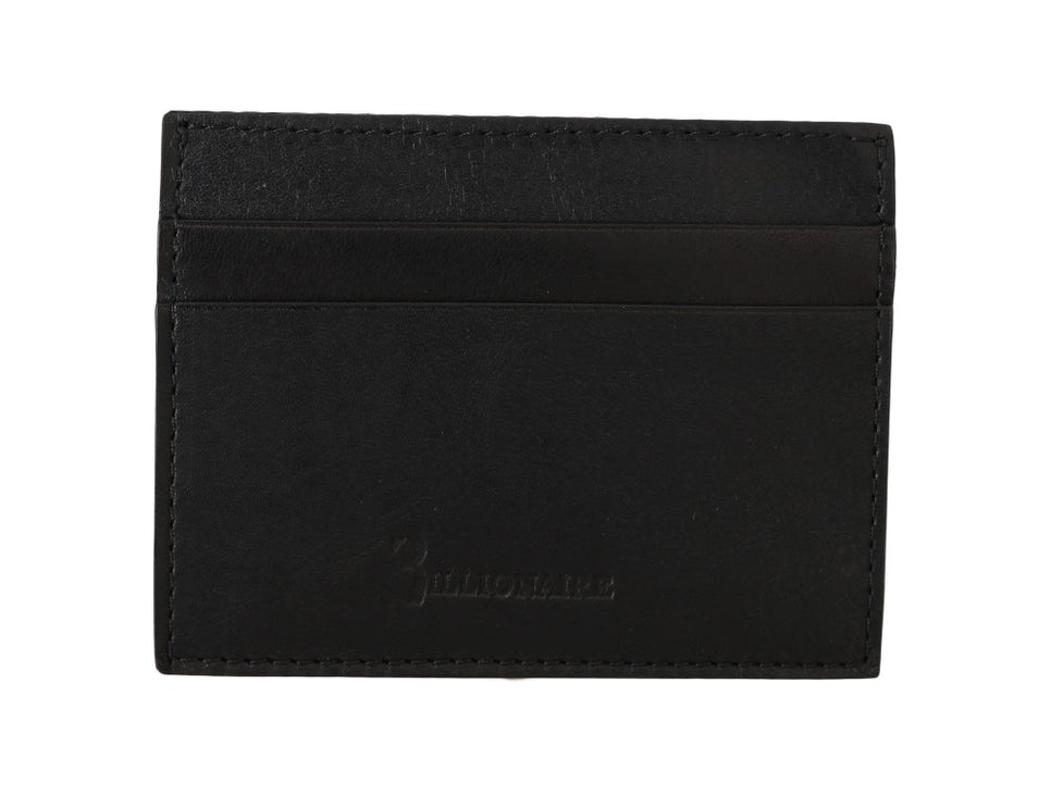 Cartera de hombre de exquisito cuero negro