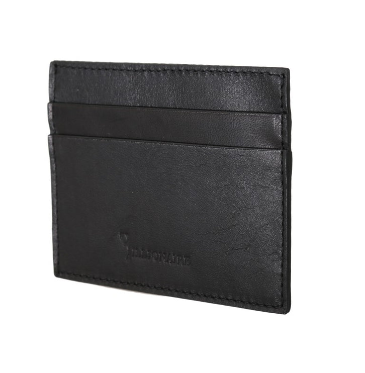 Cartera de hombre de exquisito cuero negro