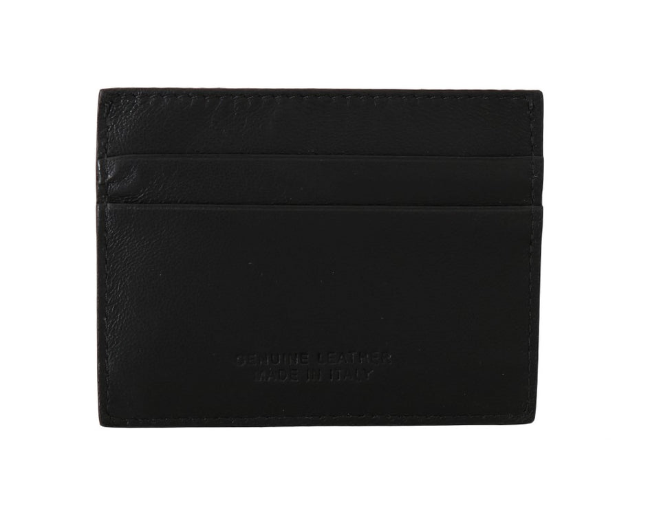 Cartera de hombre de exquisito cuero negro