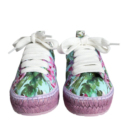 Multicolor Canvas Floral Espadrilles Sneakers Shoes