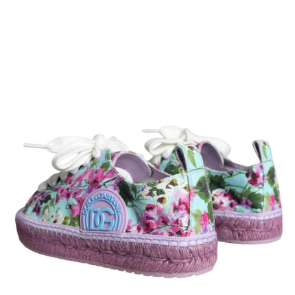 Multicolor Canvas Floral Espadrilles Sneakers Shoes